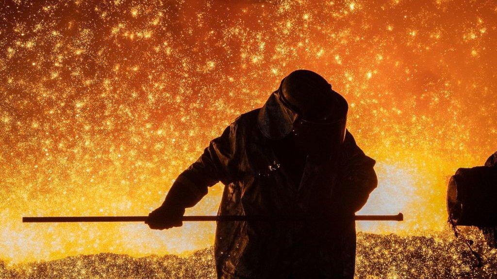 Blast furnace number four at the Tata Steel plant in Port Talbot