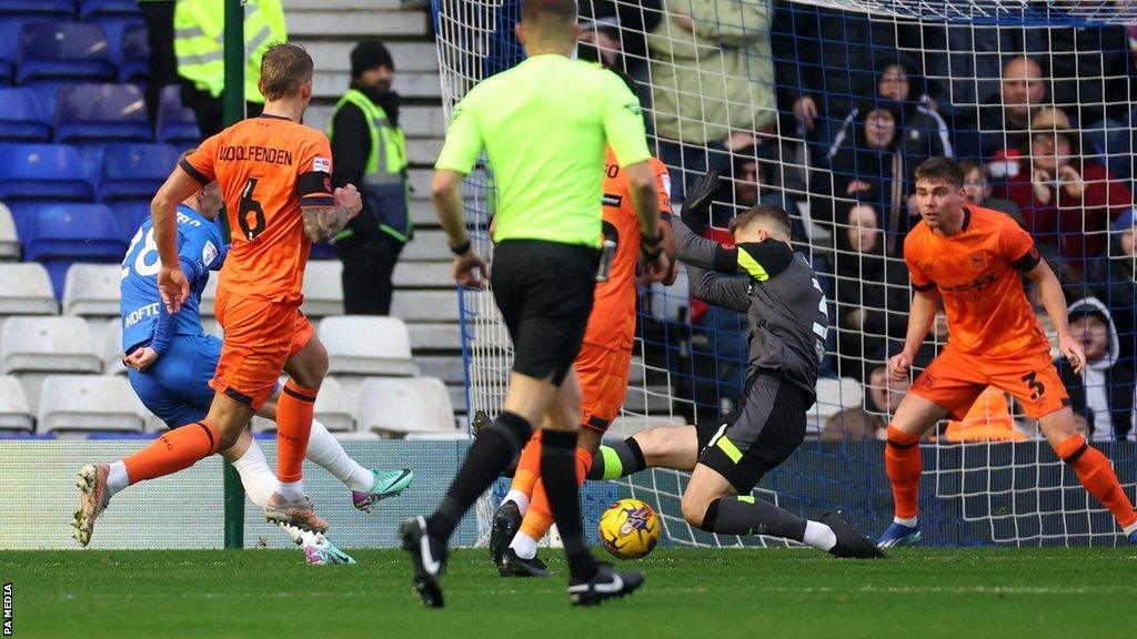 Jay Stansfield scores his second goal for Birmingham City in successive games