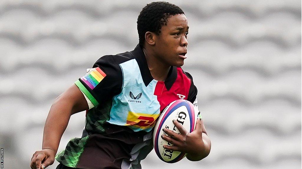 Babalwa Latsha in action for Harlequins Women