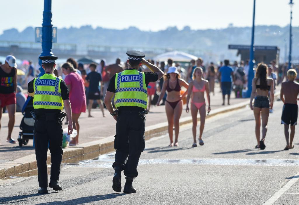 Picture of police on the beach