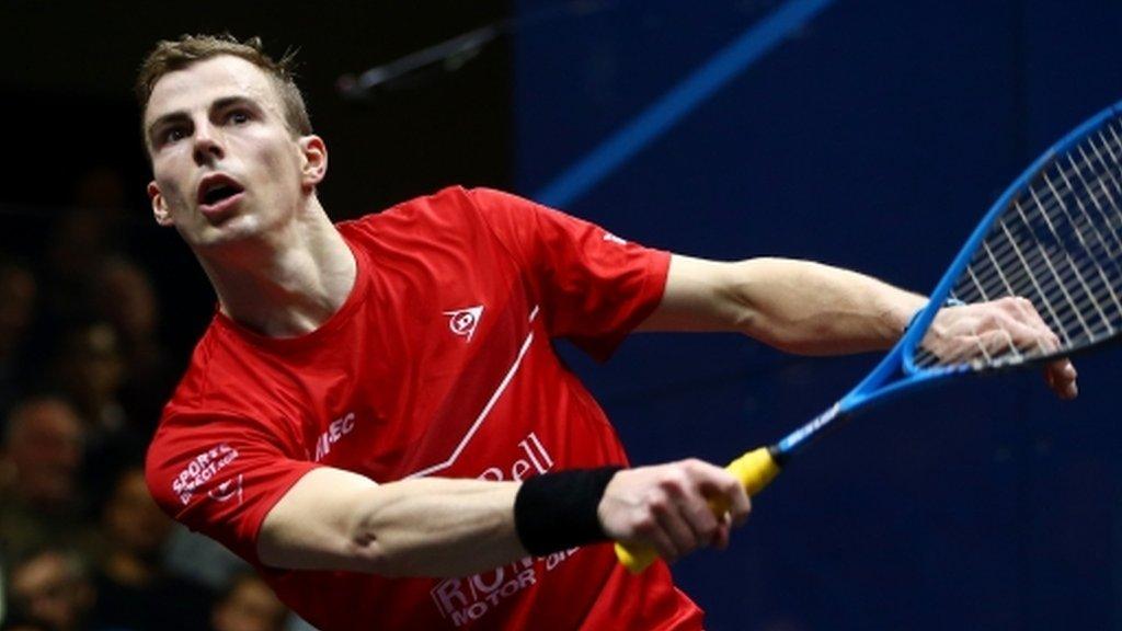 Nick Matthew at the Canary Wharf Squash Classic 2017