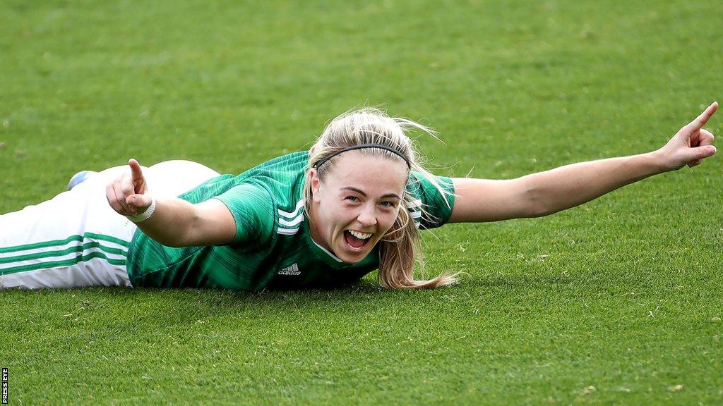 Simone Magill celebrates scoring a goal