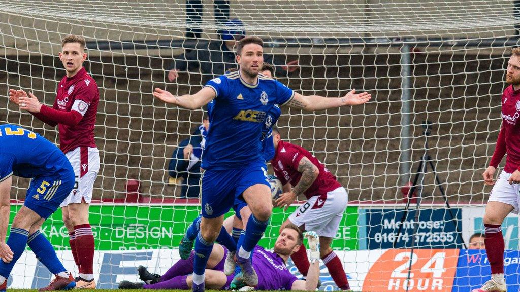 Cove Rangers' scorer Morgyn Neill celebrates his winner