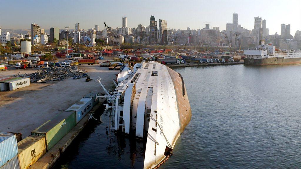 The Orient Queen vessel on its side