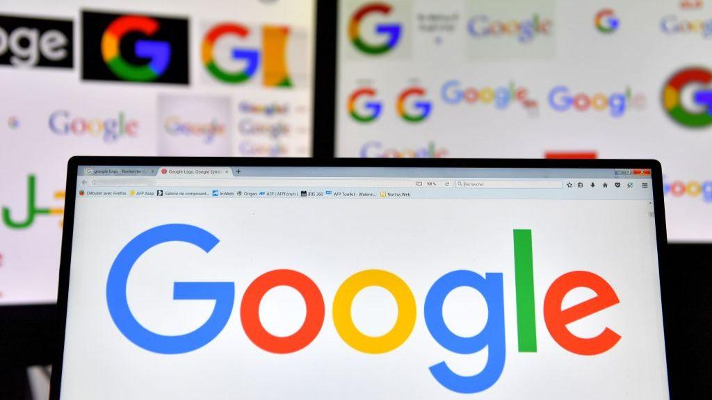 Google logos on screens