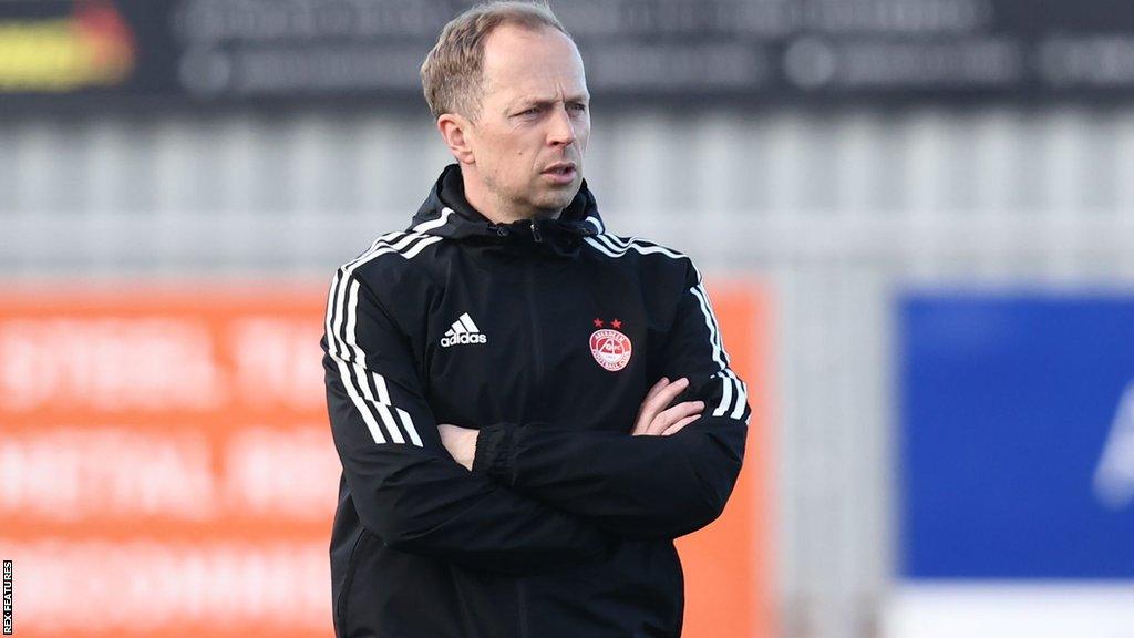 Gavin Levey during training at Aberdeen