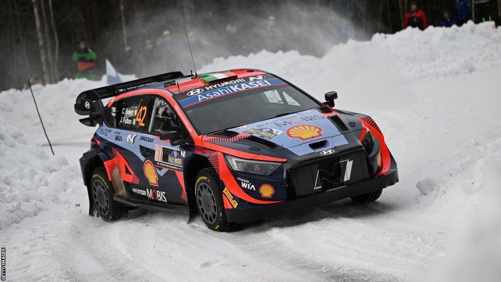 Craig Breen in action at Rally Sweden in February