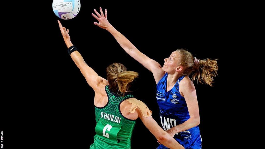 Scotland's Claire Maxwell (right) against Ireland