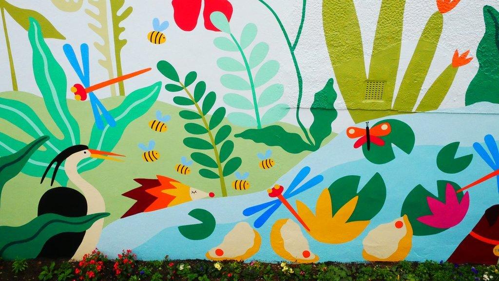 Part of the Flower Lane mural