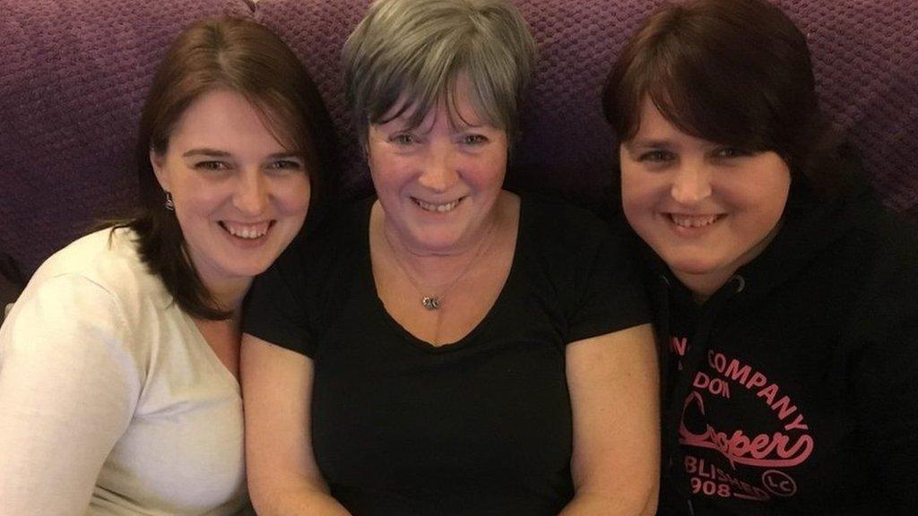 Twins now - with their mother - Jo, Carol and Heidi (L-R)