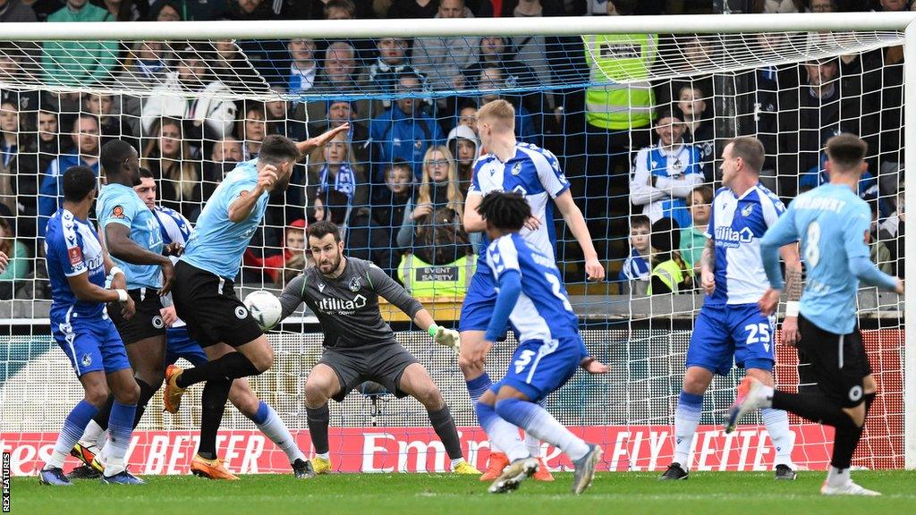 Boreham Wood score against Bristol Rovers