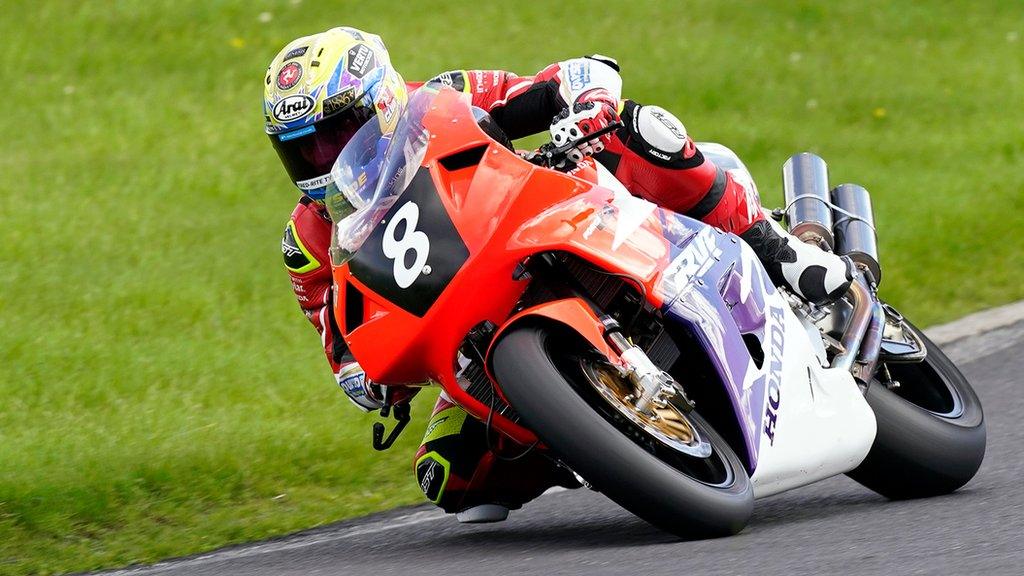 Nathan Harrison riding the Ashcourt Racing Honda RC45