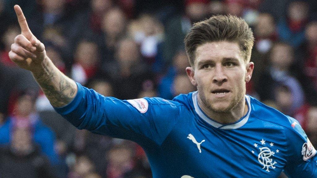 Rangers' Josh Windass celebrates against Aberdeen