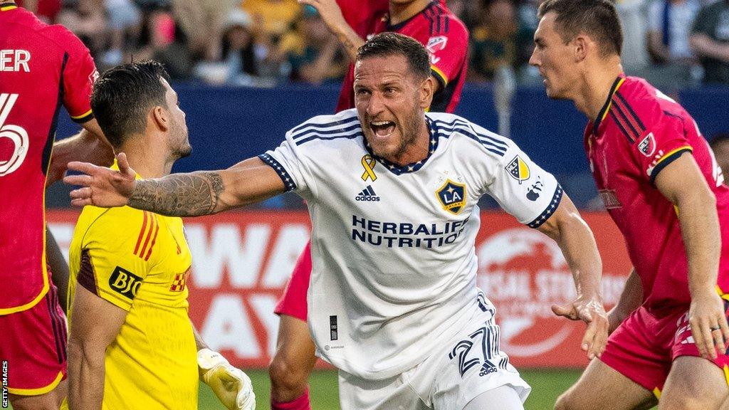 Striker Billy Sharp in action for LA Galaxy