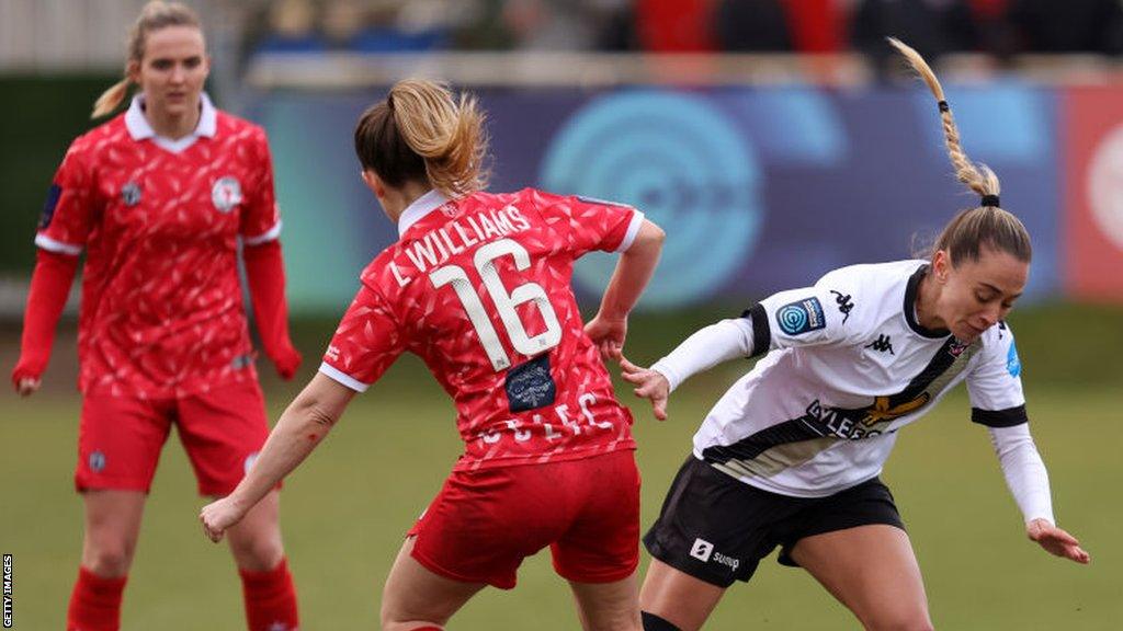 Cardiff City Ladies' Laura Williams in action against Lewes