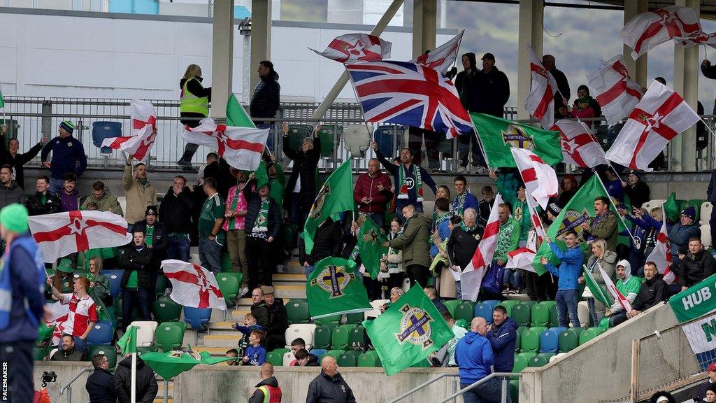 Northern Ireland fans at Saturday's game against San Marino