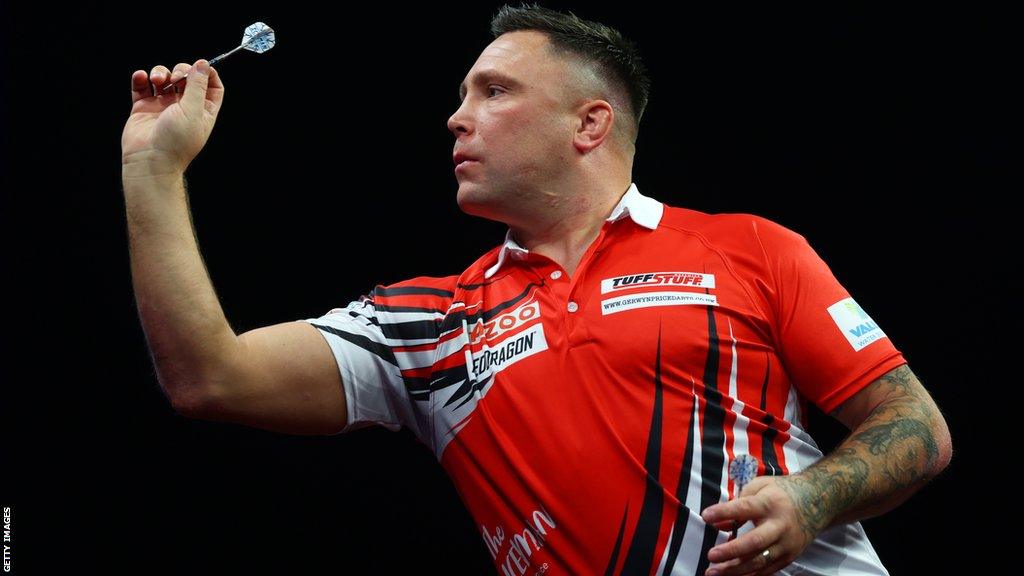 Gerwyn Price at the oche