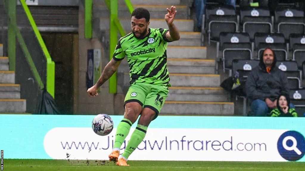 Troy Deeney crosses the ball during Forest Green's win over Crawley