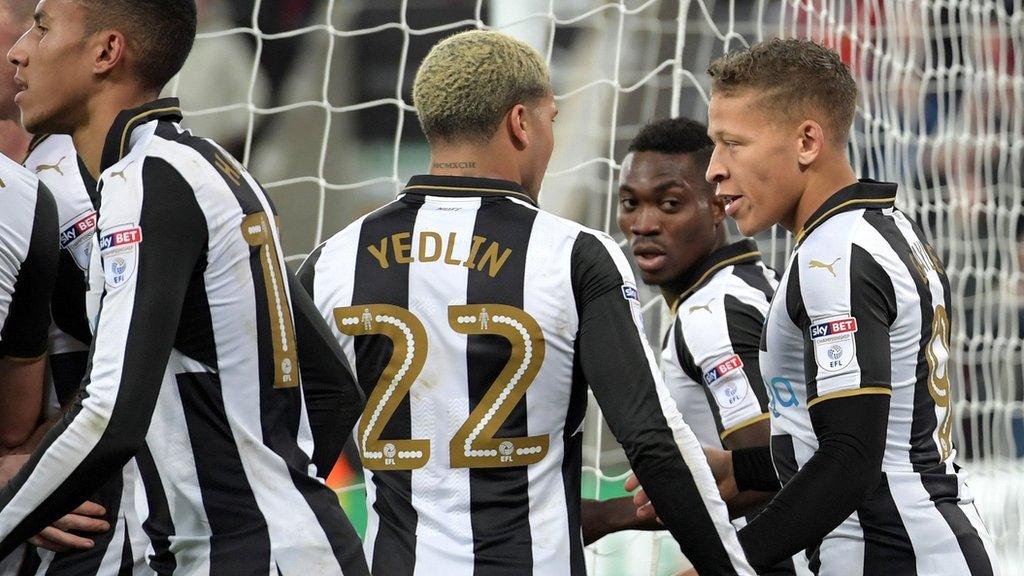 Dwight Gayle celebrates