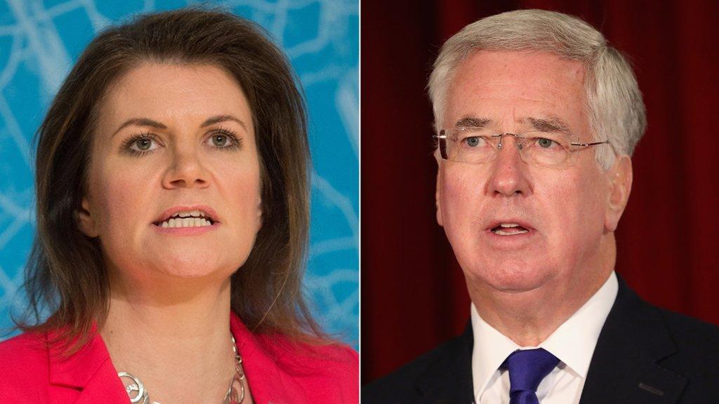 Julia Hartley-Brewer and Michael Fallon