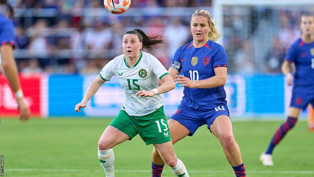 Lucy Quinn in action against the USA