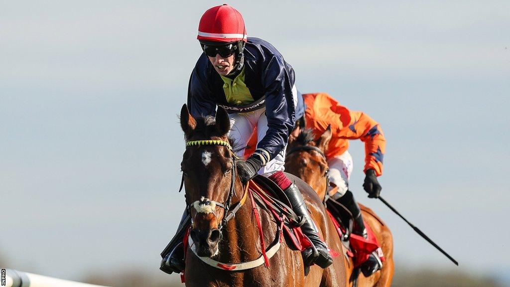 Fastorslow comes through to win the Punchestown Gold Cup by two-and-a-quarter-lengths