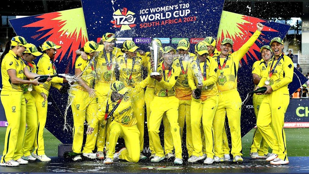 Australia celebrate winning the T20 World Cup