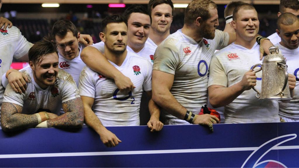 England's players celebrate