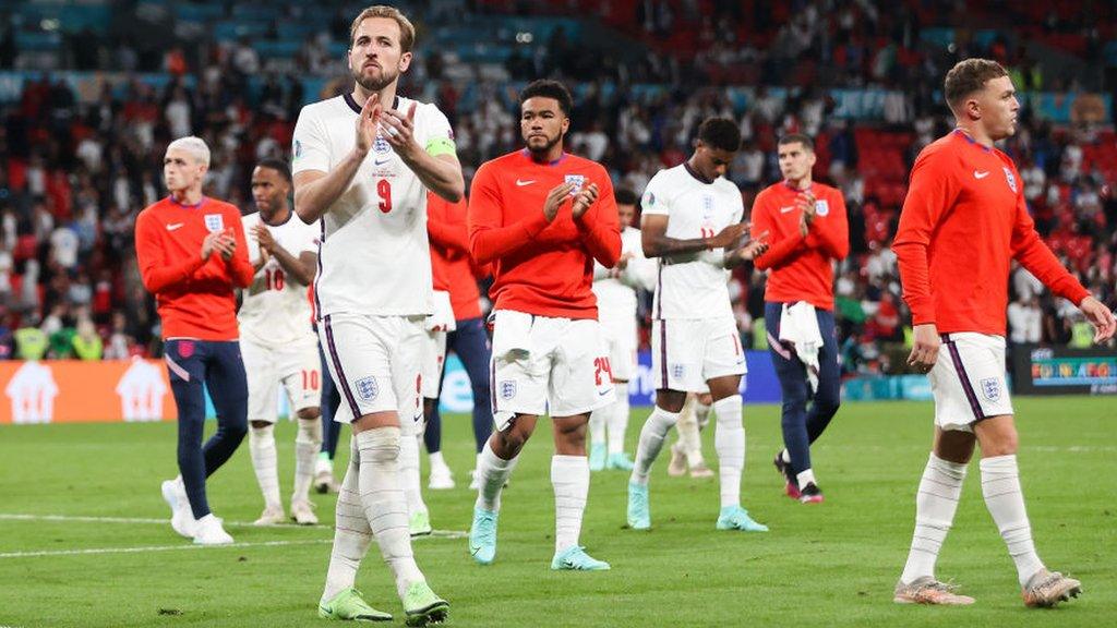 England players applaud fans