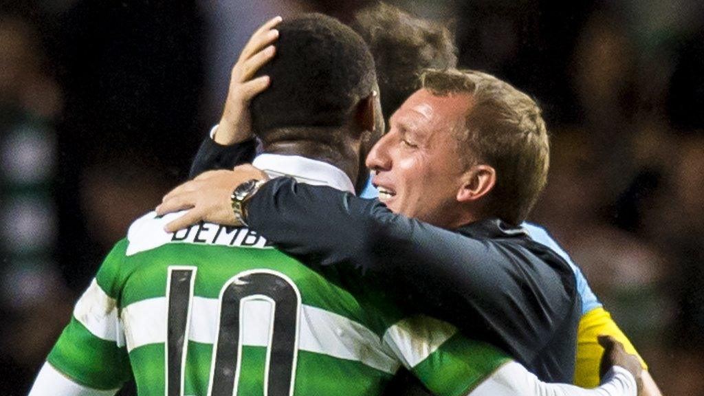 Moussa Dembele and Brendan Rodgers