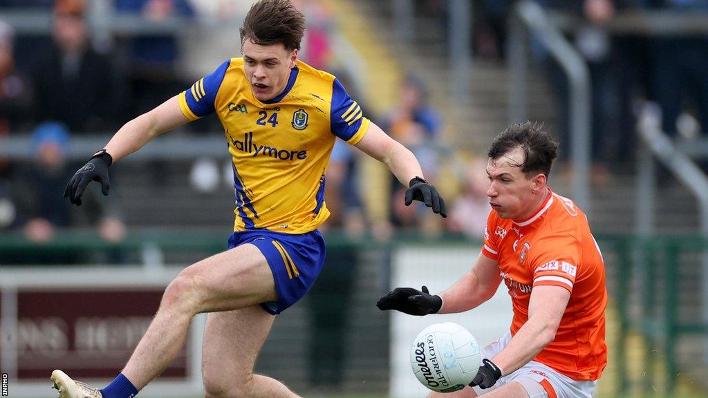 Armagh's Barry McCambridge's challenge on Ben O'Carroll resulted in Roscommon's crucial penalty