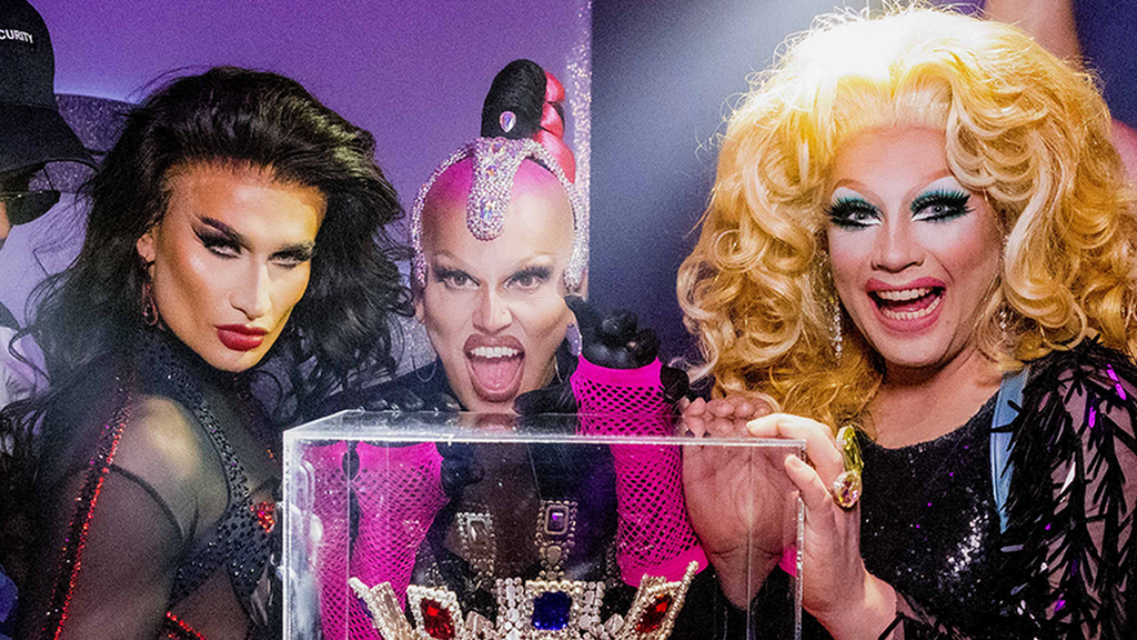 Tomara Thomas, Michael Marouli and Ginger Johnson of season five of Drag Race UK