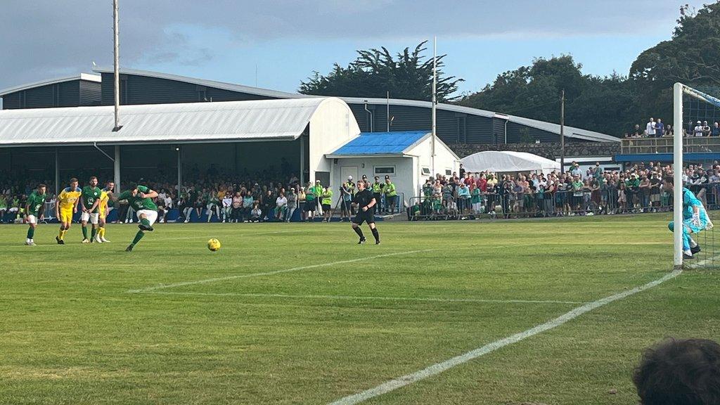 Ross Allen scores a penalty