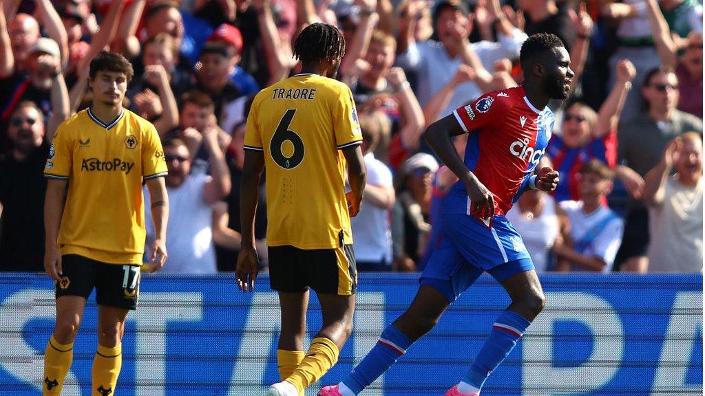 Odsonne Edouard celebrates scoring for Crystal Palace