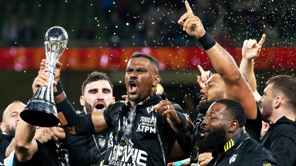 Toulon celebrate winning the Challenge Cup