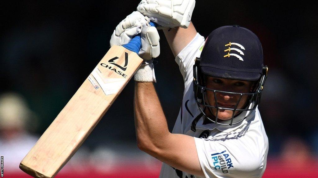 Jack Davies batting for Middlesex