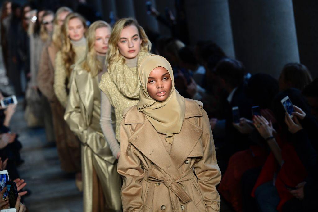 Halima modelling for Max Mara in 2017