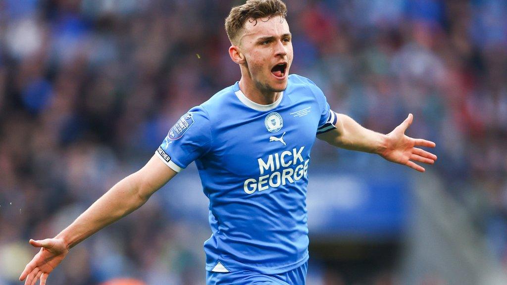 Harrison Burrows celebrates scoring his Wembley winner