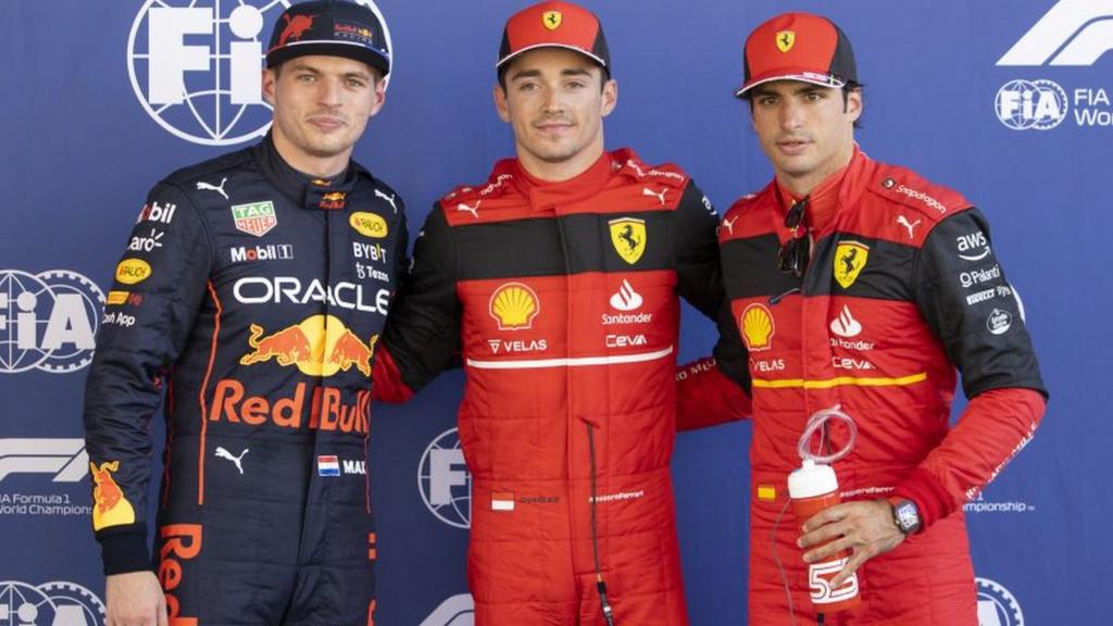 Verstappen, Leclerc, Sainz