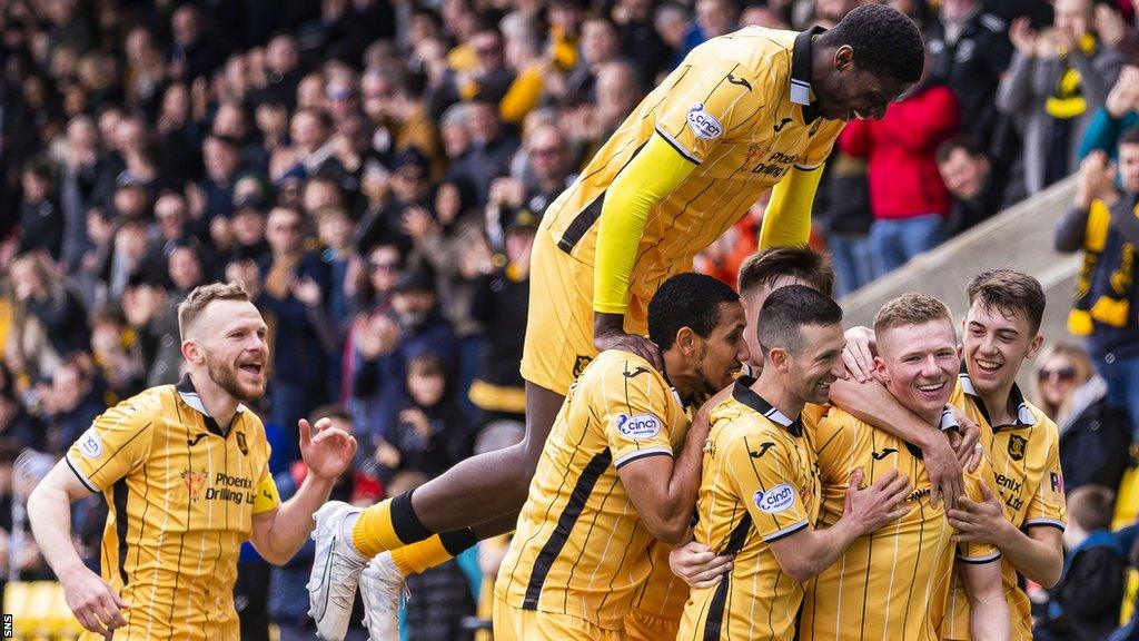 Livingston players celebrating