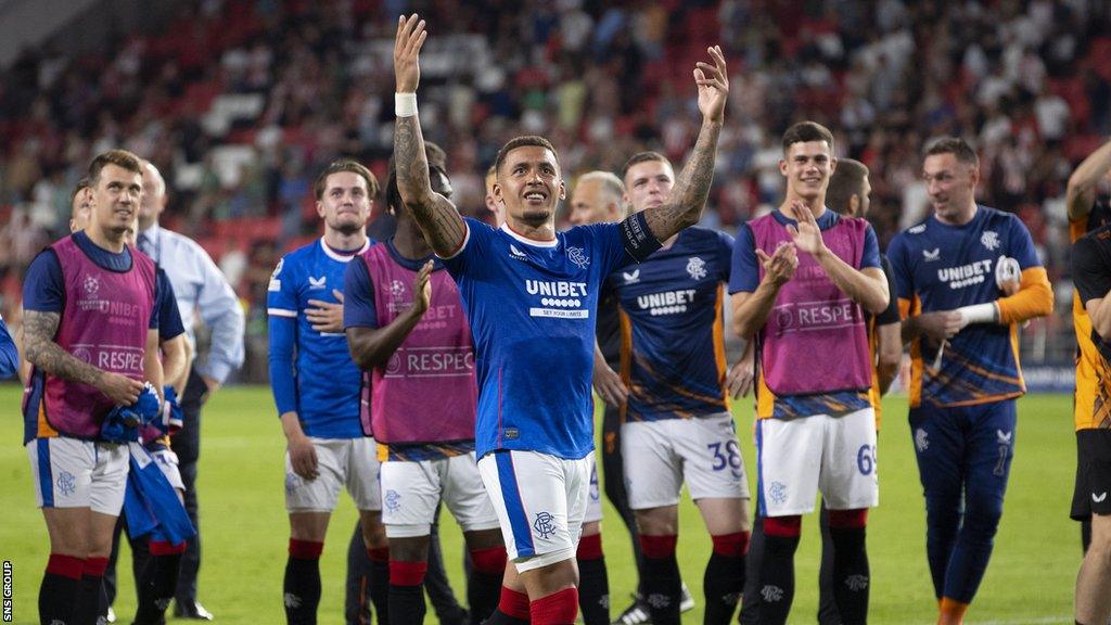 Rangers captain James Tavernier in Eindhoven