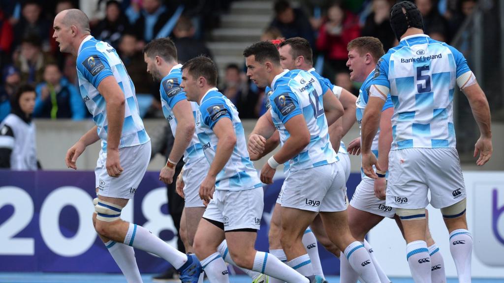 Leinster players celebrate