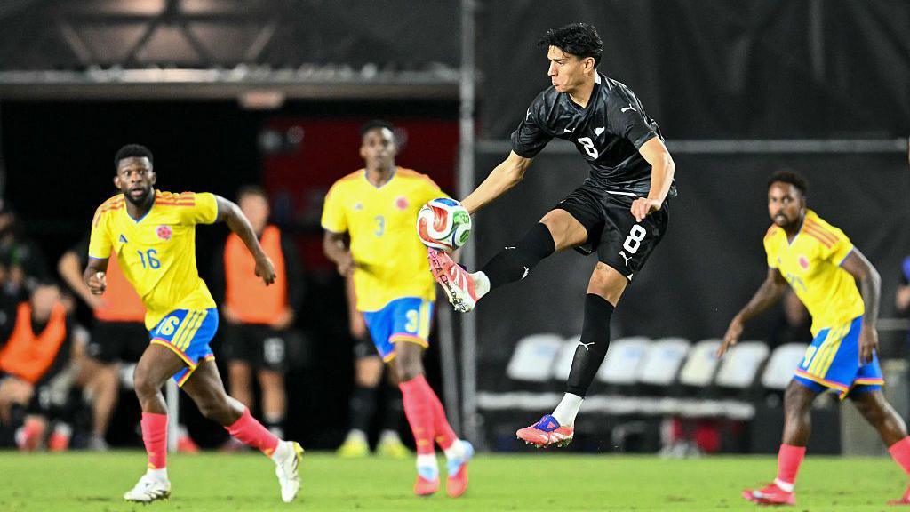 Marko Stamenic in action against Colombia 