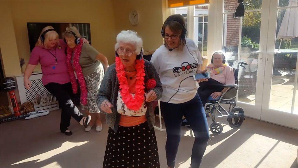 Residents dancing