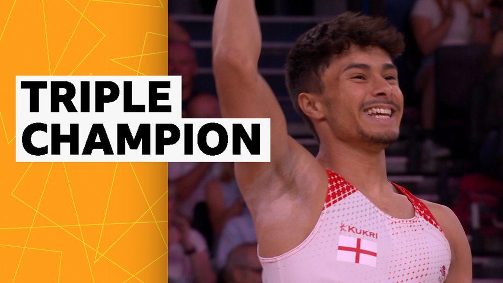 Commonwealth Games 2022 Jake Jarman wins third gold in men's floor final BBC Sport