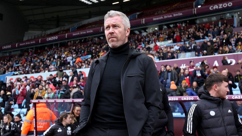 Leicester manager Willie Kirk looks on at Villa Park