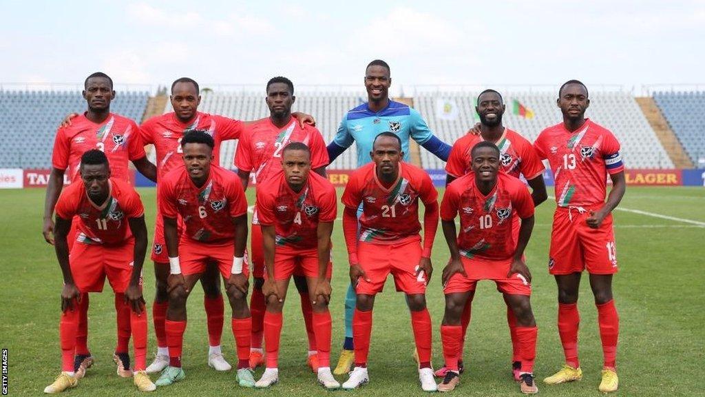 Namibia's Brave Warriors football team head of their qualifying Afcon match against Cameroon