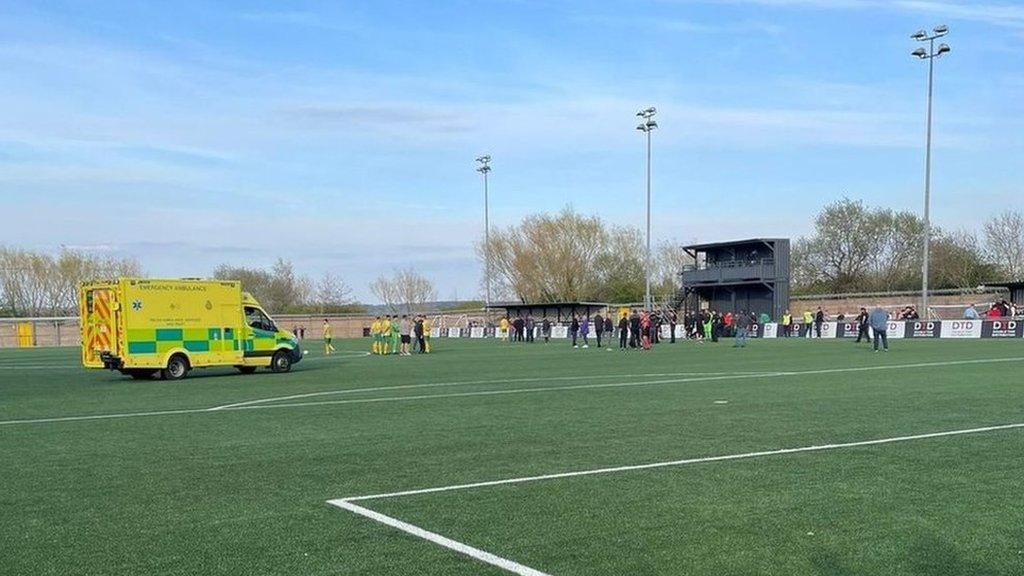 Ambulance on the pitch