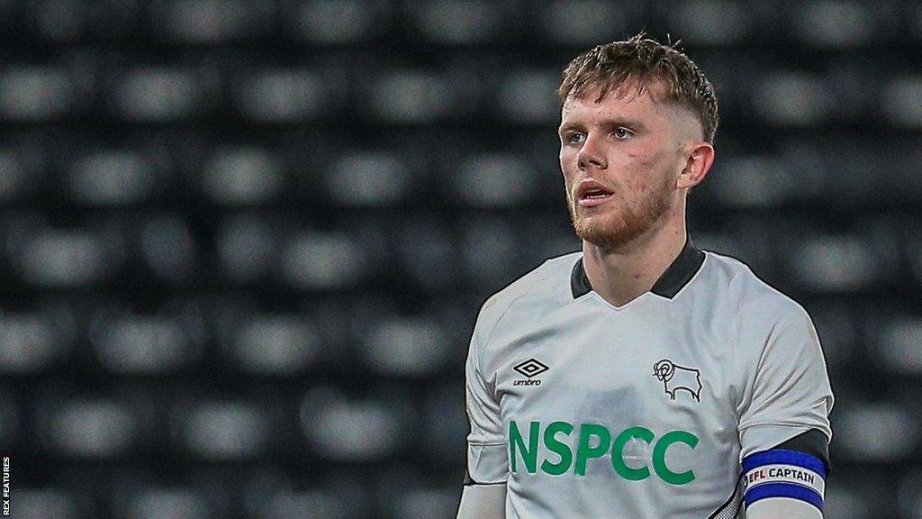 Max Bird in action for Derby County