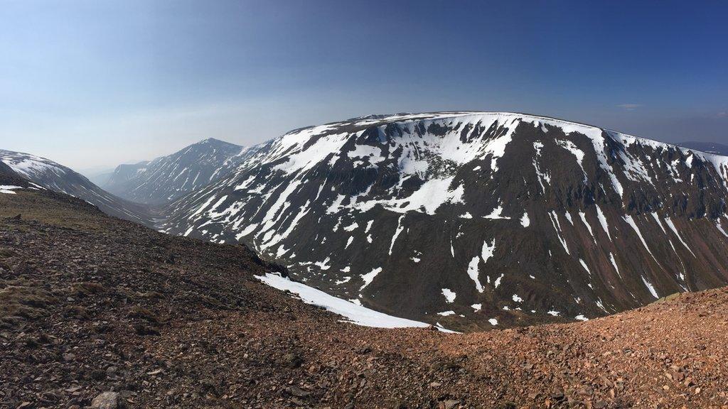 Looking across the Lairig Ghru